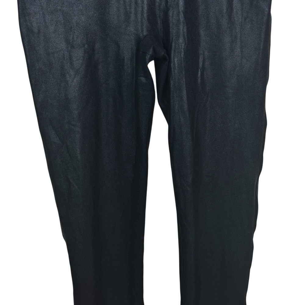 Spanx Faux Leather Black Shimmer Metallic Slimming Leggings Pants Women's XL - Picture 8 of 12